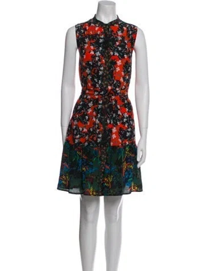 Pre-owned Saloni Silk Mini Dress In Multi