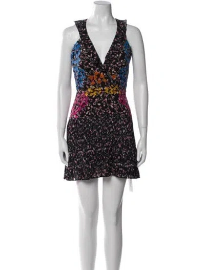 Pre-owned Saloni Silk Mini Dress In Multi