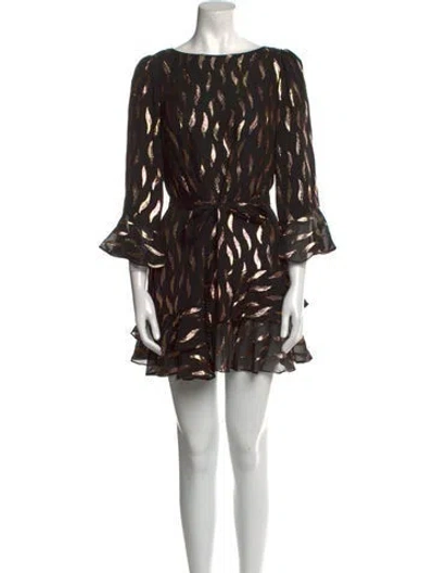 Pre-owned Saloni Silk Mini Dress In Multi