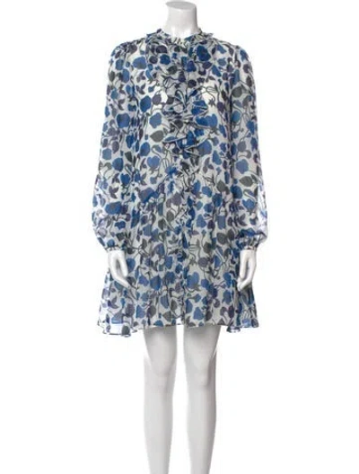 Pre-owned Saloni Silk Mini Dress In Multi
