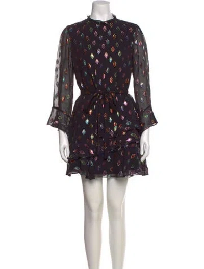 Pre-owned Saloni Silk Mini Dress In Multi