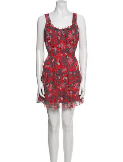 Pre-owned Saloni Silk Mini Dress In Multi