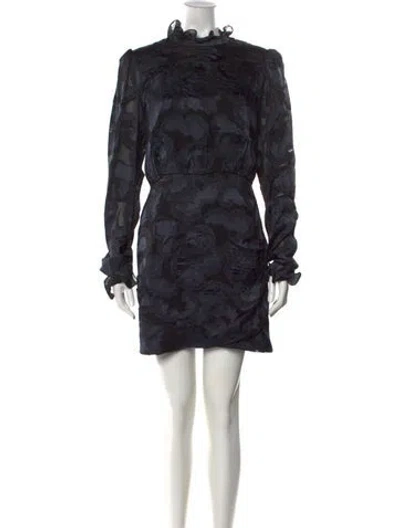 Pre-owned Saloni Silk Mini Dress In Multi