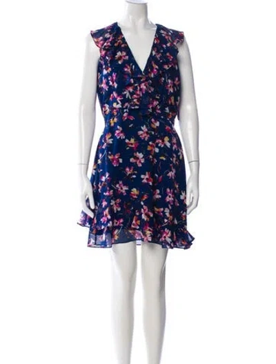 Pre-owned Saloni Silk Mini Dress In Multi