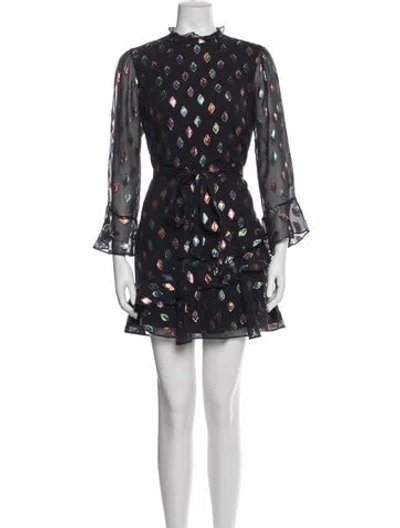 Pre-owned Saloni Silk Mini Dress In Multi
