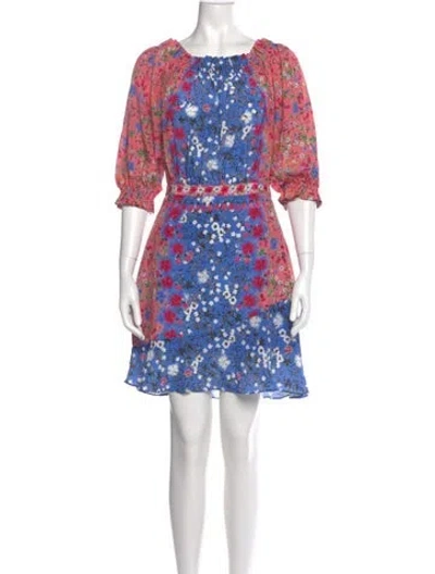 Pre-owned Saloni Silk Mini Dress In Multi
