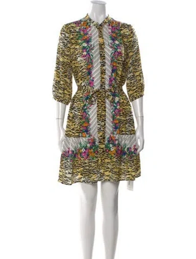 Pre-owned Saloni Silk Mini Dress In Multi