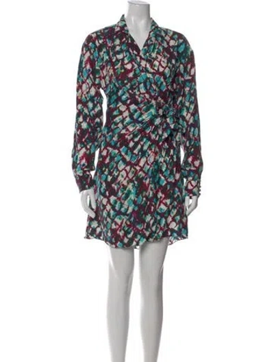 Pre-owned Saloni Silk Mini Dress In Multi