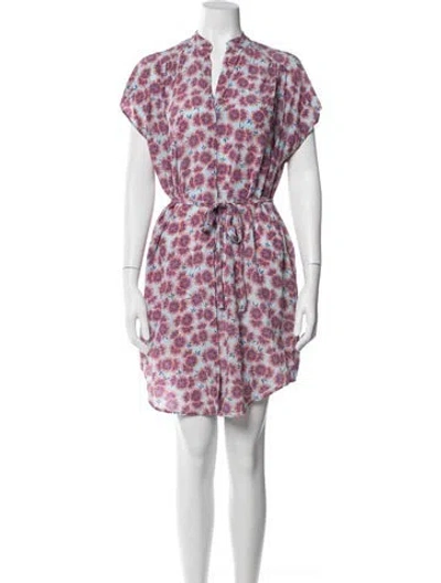 Pre-owned Saloni Silk Mini Dress In Multi