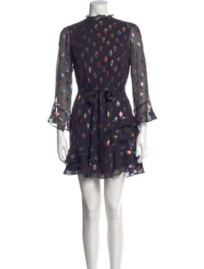 Pre-owned Saloni Silk Mini Dress In Multi