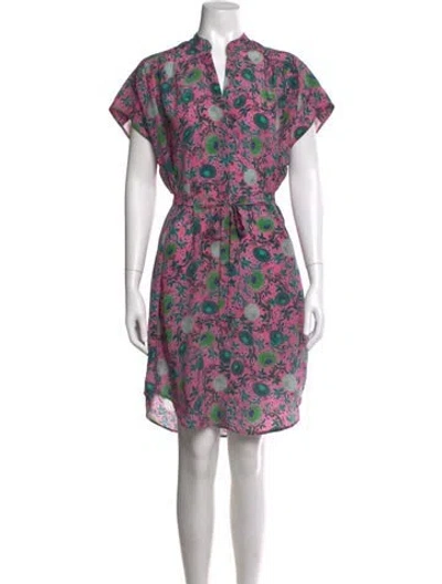 Pre-owned Saloni Silk Mini Dress In Multi