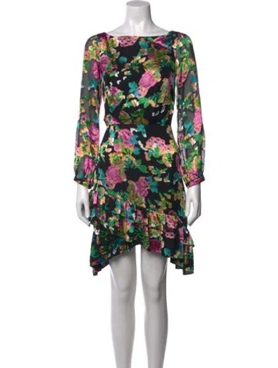 Pre-owned Saloni Silk Mini Dress In Multi