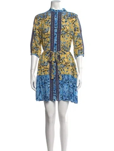 Pre-owned Saloni Silk Mini Dress In Multi