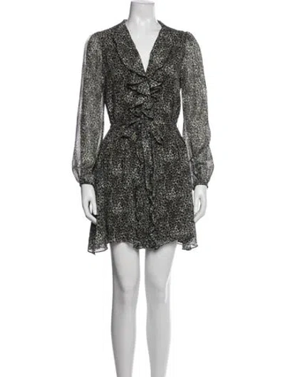 Pre-owned Saloni Silk Mini Dress In Multi