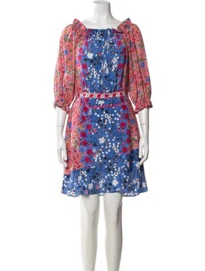 Pre-owned Saloni Silk Mini Dress In Multi