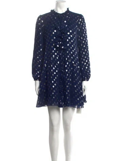 Pre-owned Saloni Silk Mini Dress In Multicolor