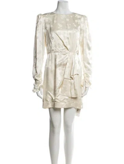 Pre-owned Saloni Silk Mini Dress In Neutral