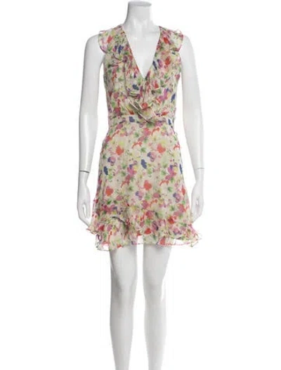 Pre-owned Saloni Silk Mini Dress In Neutral