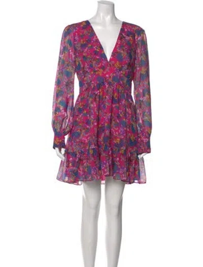 Pre-owned Saloni Silk Mini Dress In Neutral