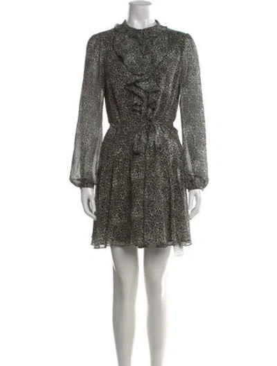 Pre-owned Saloni Silk Mini Dress In Neutral