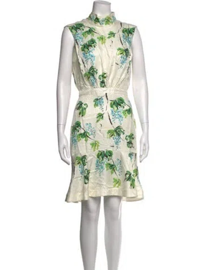 Pre-owned Saloni Silk Mini Dress In Neutrals