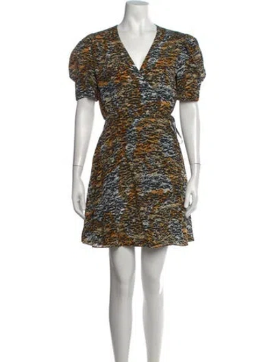 Pre-owned Saloni Silk Mini Dress In Neutrals