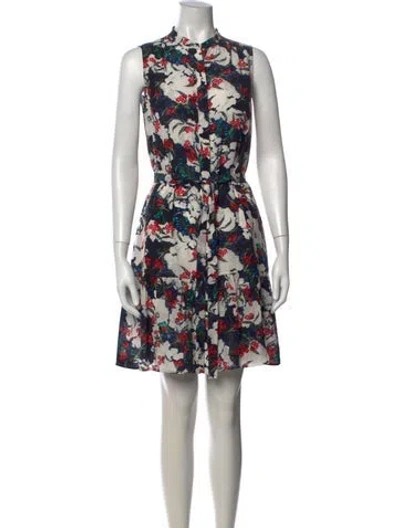 Pre-owned Saloni Silk Mini Dress In Neutrals