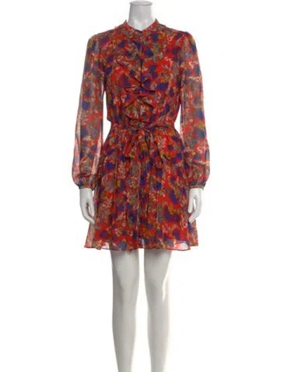 Pre-owned Saloni Silk Mini Dress In Orange