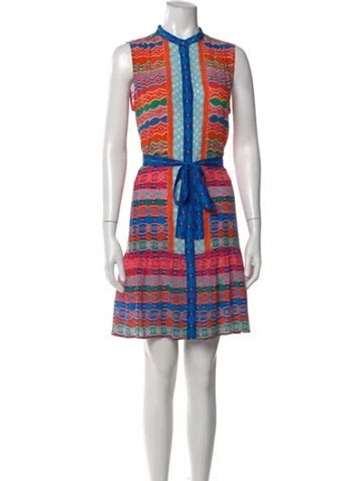Pre-owned Saloni Silk Mini Dress In Orange