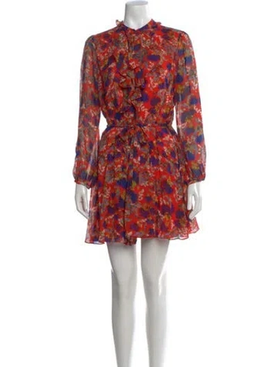 Pre-owned Saloni Silk Mini Dress In Orange