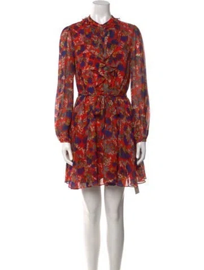Pre-owned Saloni Silk Mini Dress In Orange