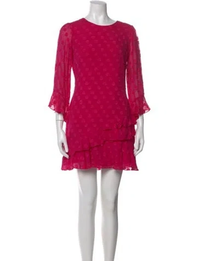 Pre-owned Saloni Silk Mini Dress In Pink