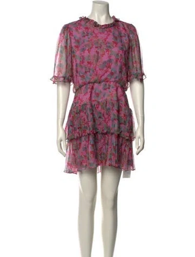 Pre-owned Saloni Silk Mini Dress In Pink