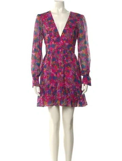 Pre-owned Saloni Silk Mini Dress In Pink