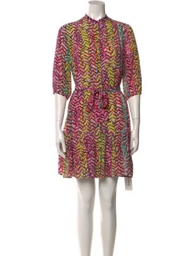 Pre-owned Saloni Silk Mini Dress In Pink