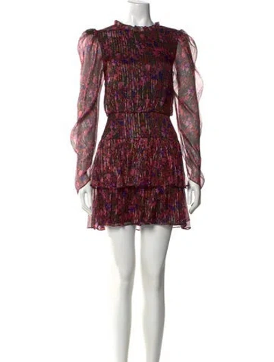Pre-owned Saloni Silk Mini Dress In Pink