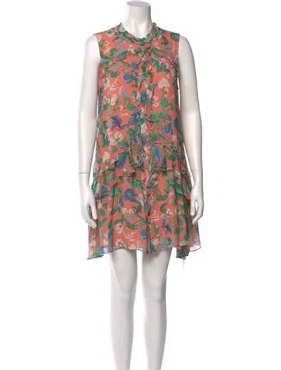 Pre-owned Saloni Silk Mini Dress In Pink