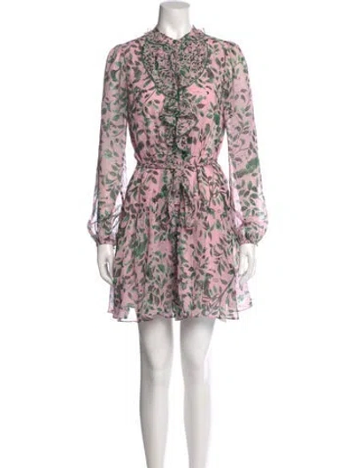 Pre-owned Saloni Silk Mini Dress In Pink