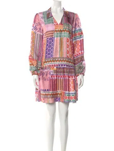 Pre-owned Saloni Silk Mini Dress In Pink