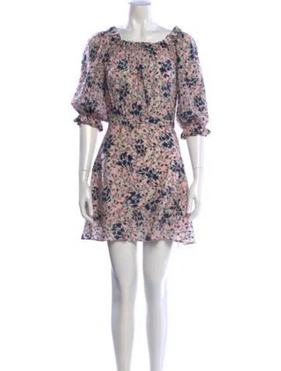 Pre-owned Saloni Silk Mini Dress In Pink