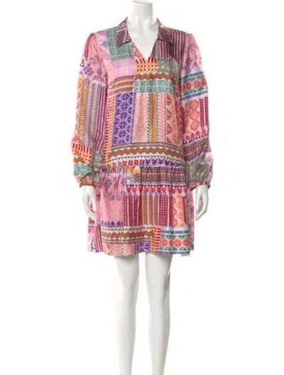 Pre-owned Saloni Silk Mini Dress In Pink