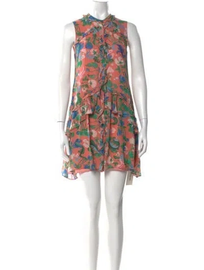 Pre-owned Saloni Silk Mini Dress In Pink