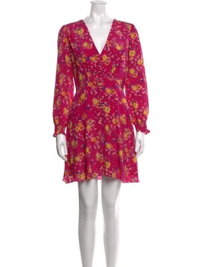 Pre-owned Saloni Silk Mini Dress In Pink