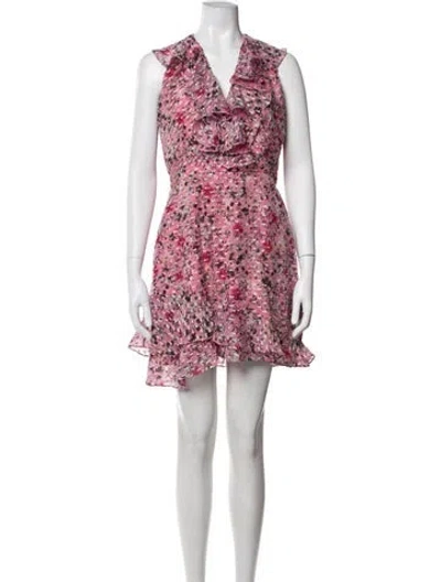 Pre-owned Saloni Silk Mini Dress In Pink