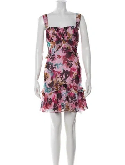 Pre-owned Saloni Silk Mini Dress In Pink