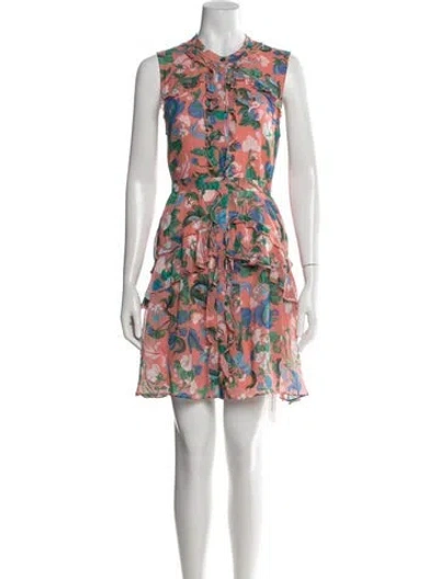 Pre-owned Saloni Silk Mini Dress In Pink