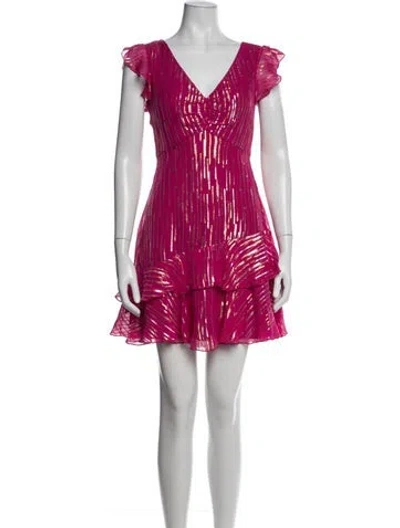 Pre-owned Saloni Silk Mini Dress In Pink
