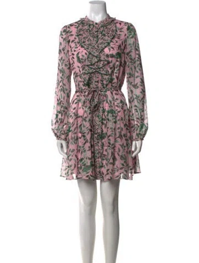 Pre-owned Saloni Silk Mini Dress In Pink