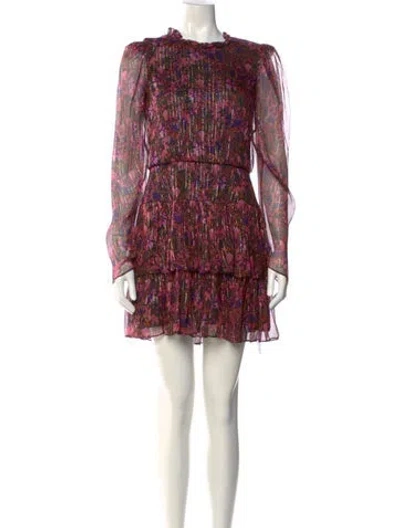Pre-owned Saloni Silk Mini Dress In Purple