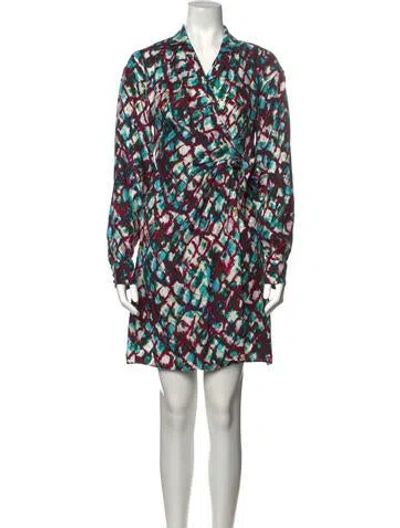 Pre-owned Saloni Silk Mini Dress In Purple